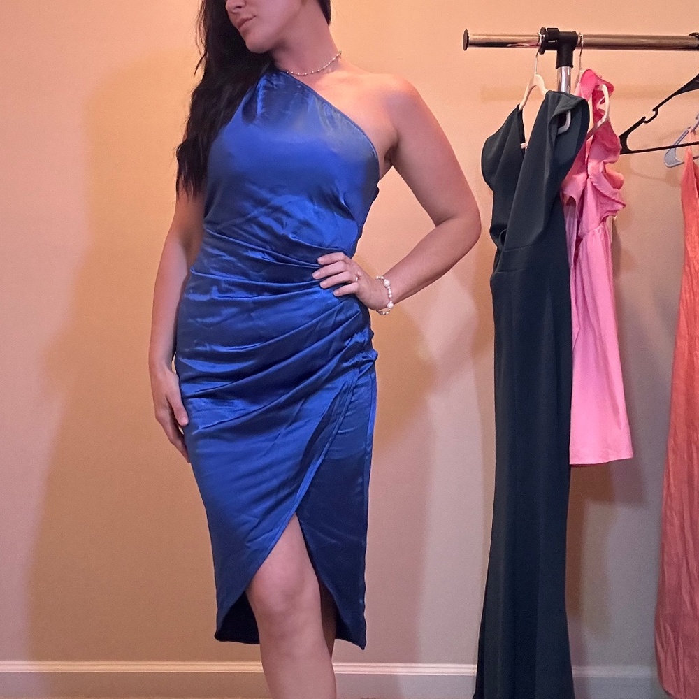 blue summer wedding guest dress